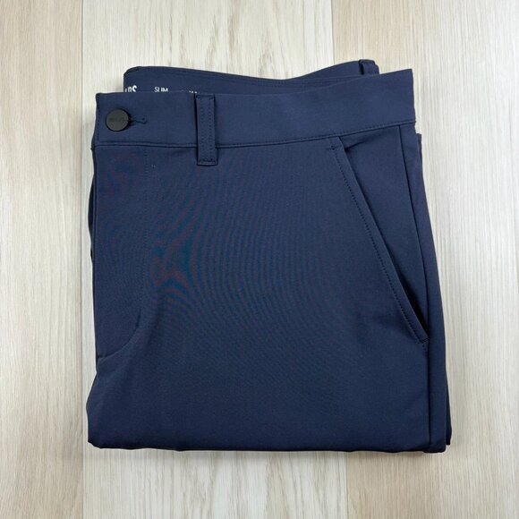 4 Fourlaps Mens Blue Traverse Performance Golf Chino Stretch Slim Fit Pant 36x32 - Picture 1 of 10